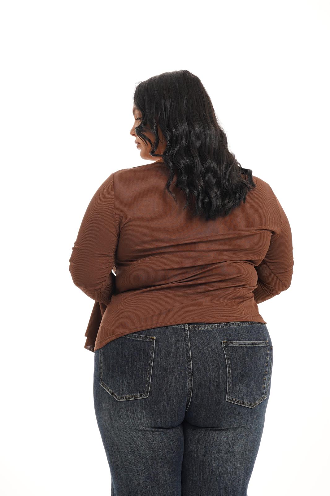 Maglia A Costine Camilla Marrone