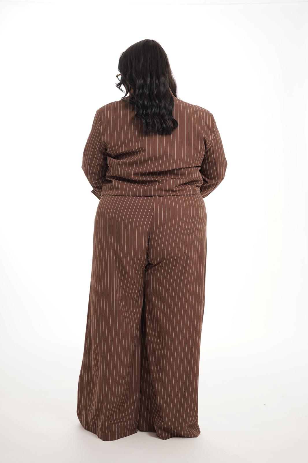Tailleur Gessato Work Marrone