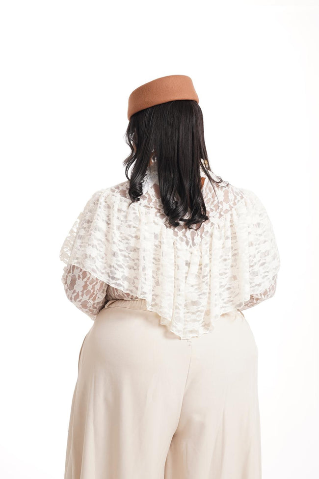 Blusa Karol In Pizzo Bianca