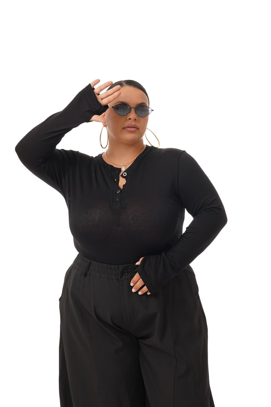 Maglia Bottoncini Nera