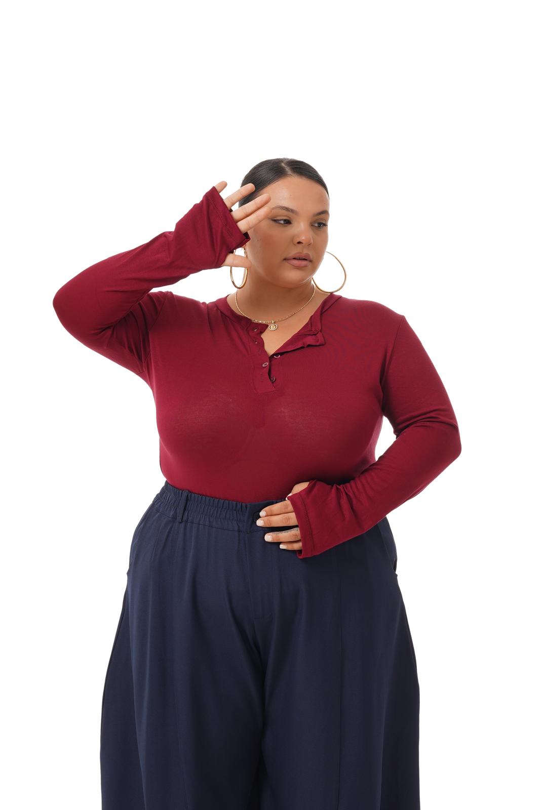Maglia Bottoncini Bordeaux