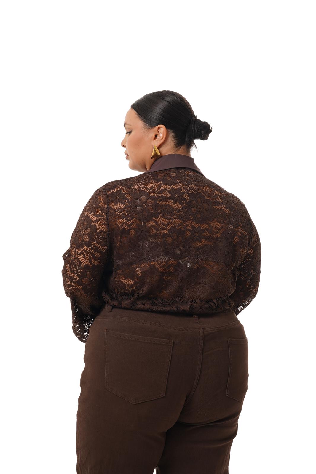 Body Glow Merletto Marrone