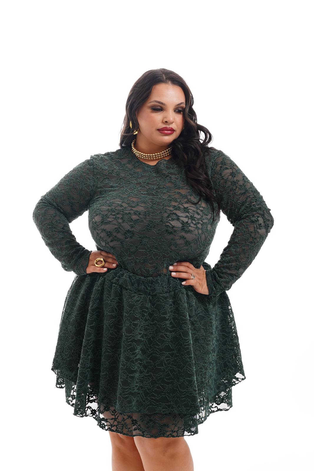 Pantagonna Pizzo E Velluto Verde