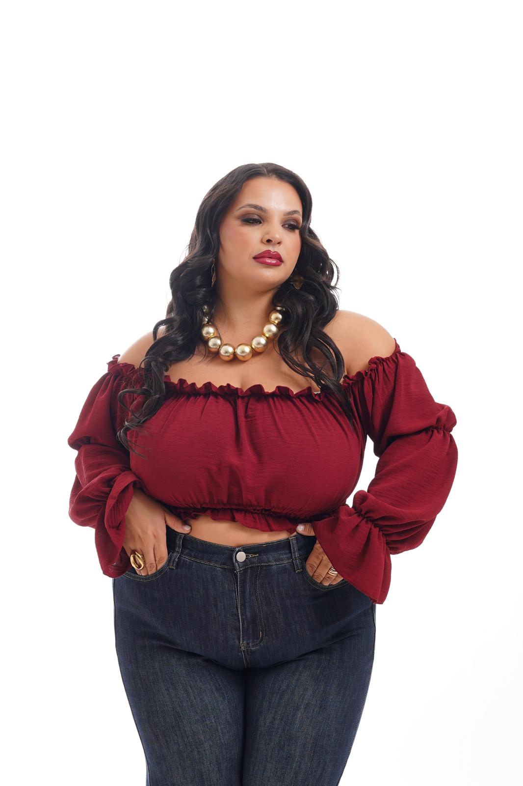 Blusa Crop Bordeaux
