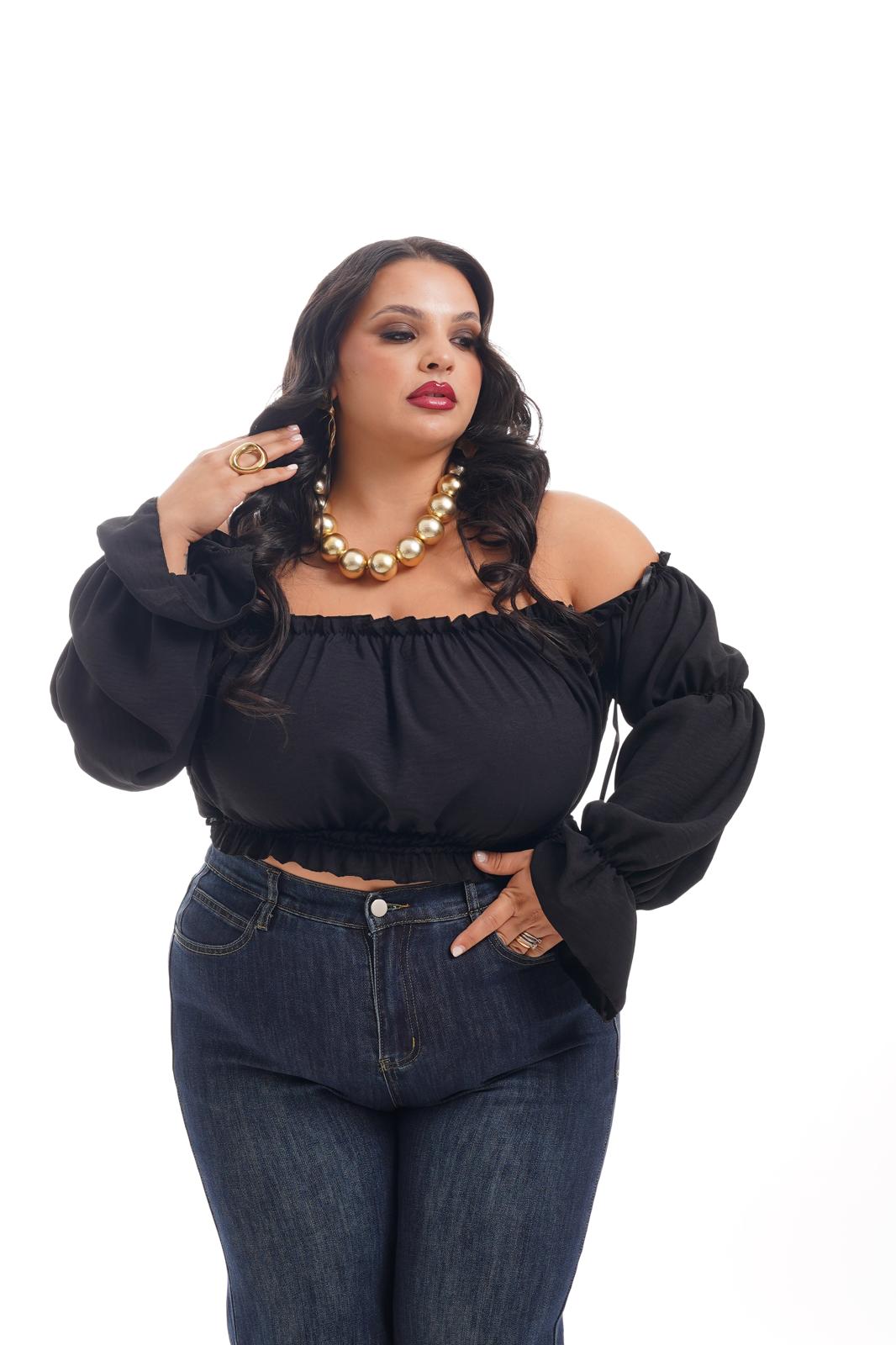 Blusa Crop Nero