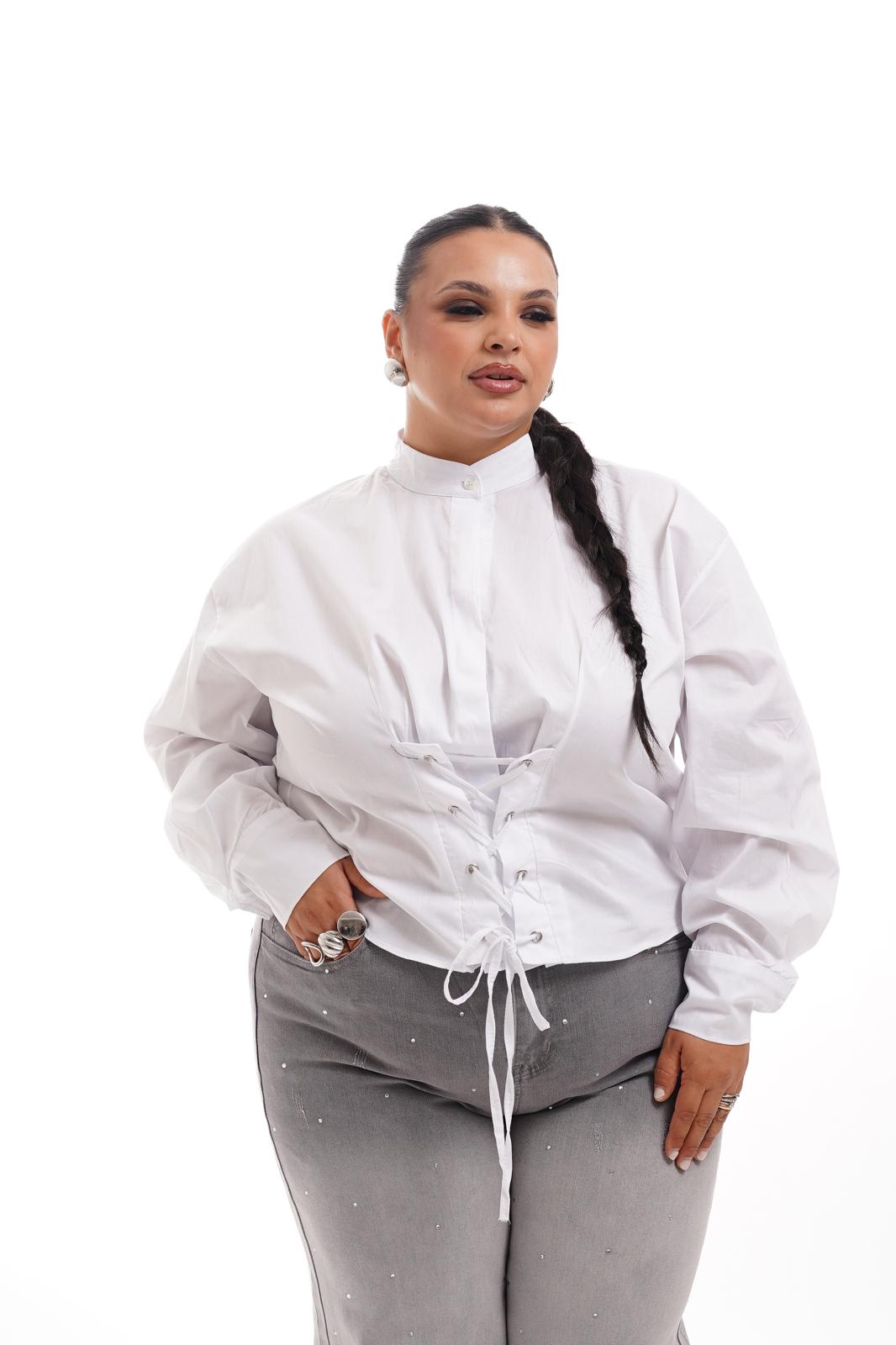 Camicia Stringhe Bianca