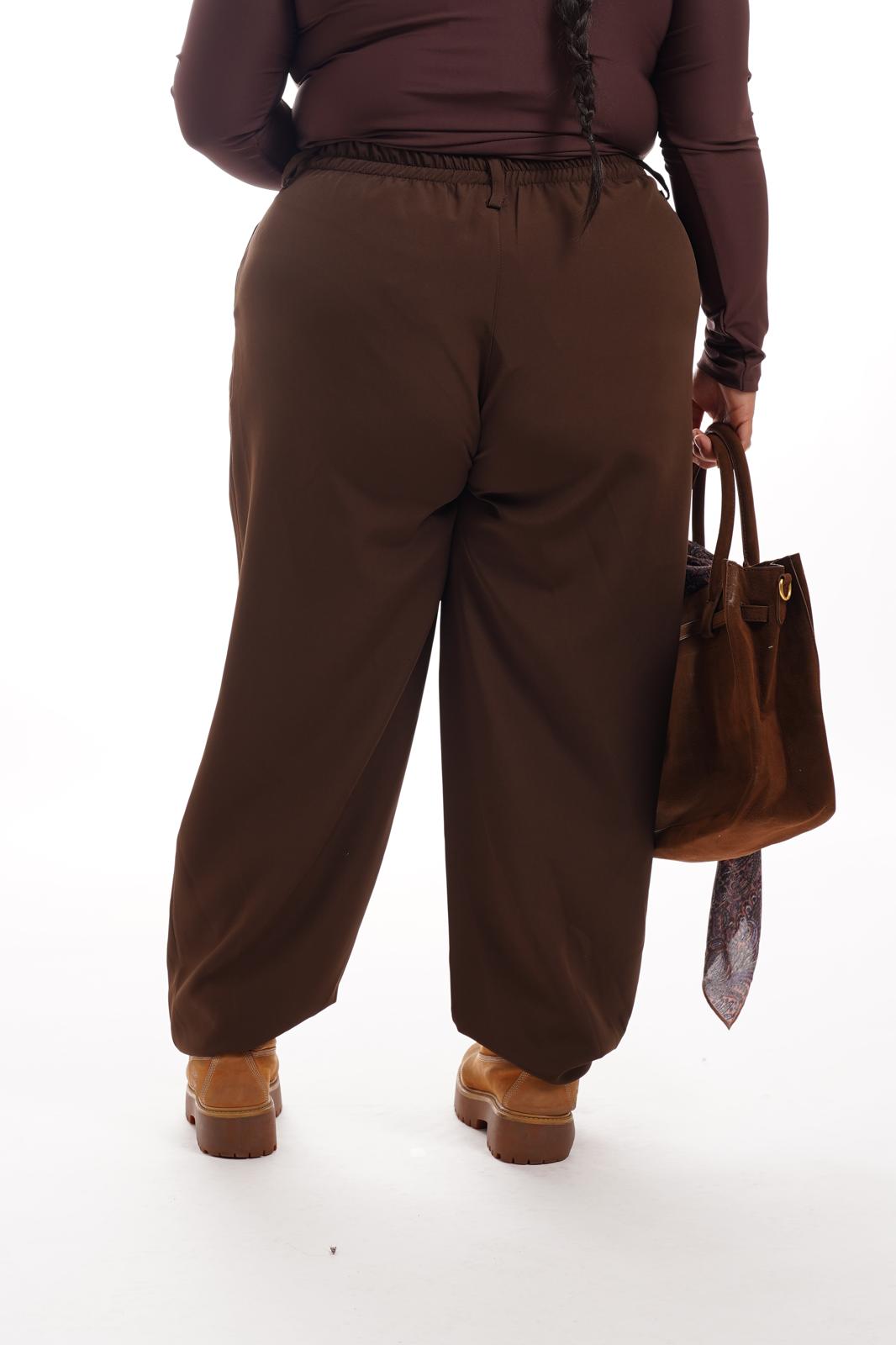 Pantalone Con Pinces Marrone