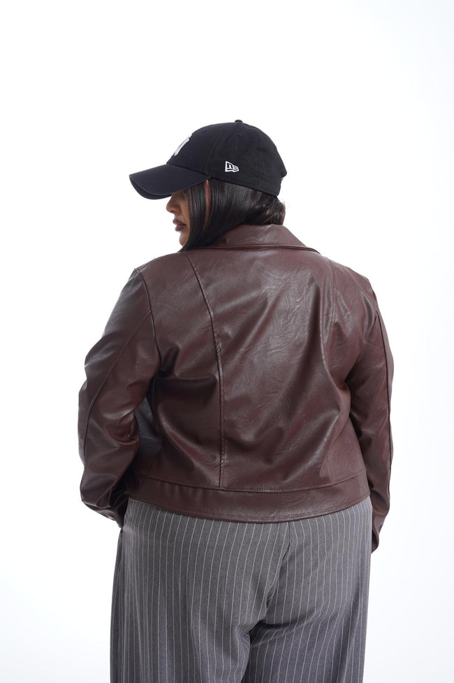 Chiodo In Ecopelle Basic Marrone