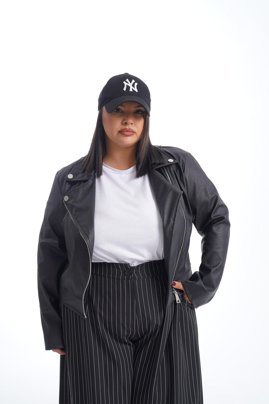 Chiodo In Ecopelle Basic Nero