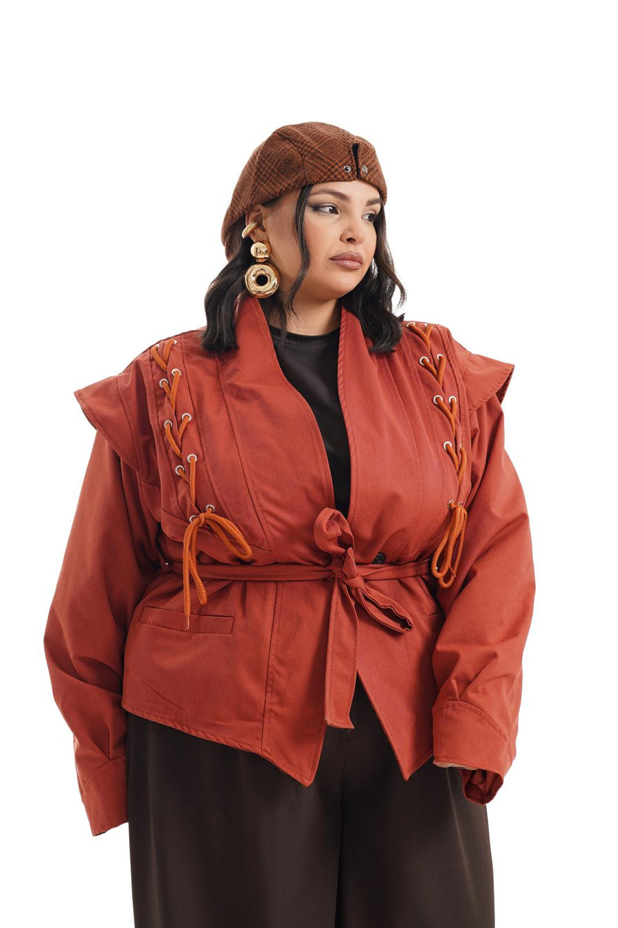 Trench Crop Treccia Ruggine