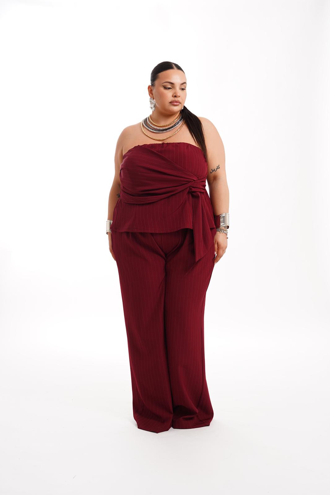 Coordinato Gessato Amalia Bordeaux