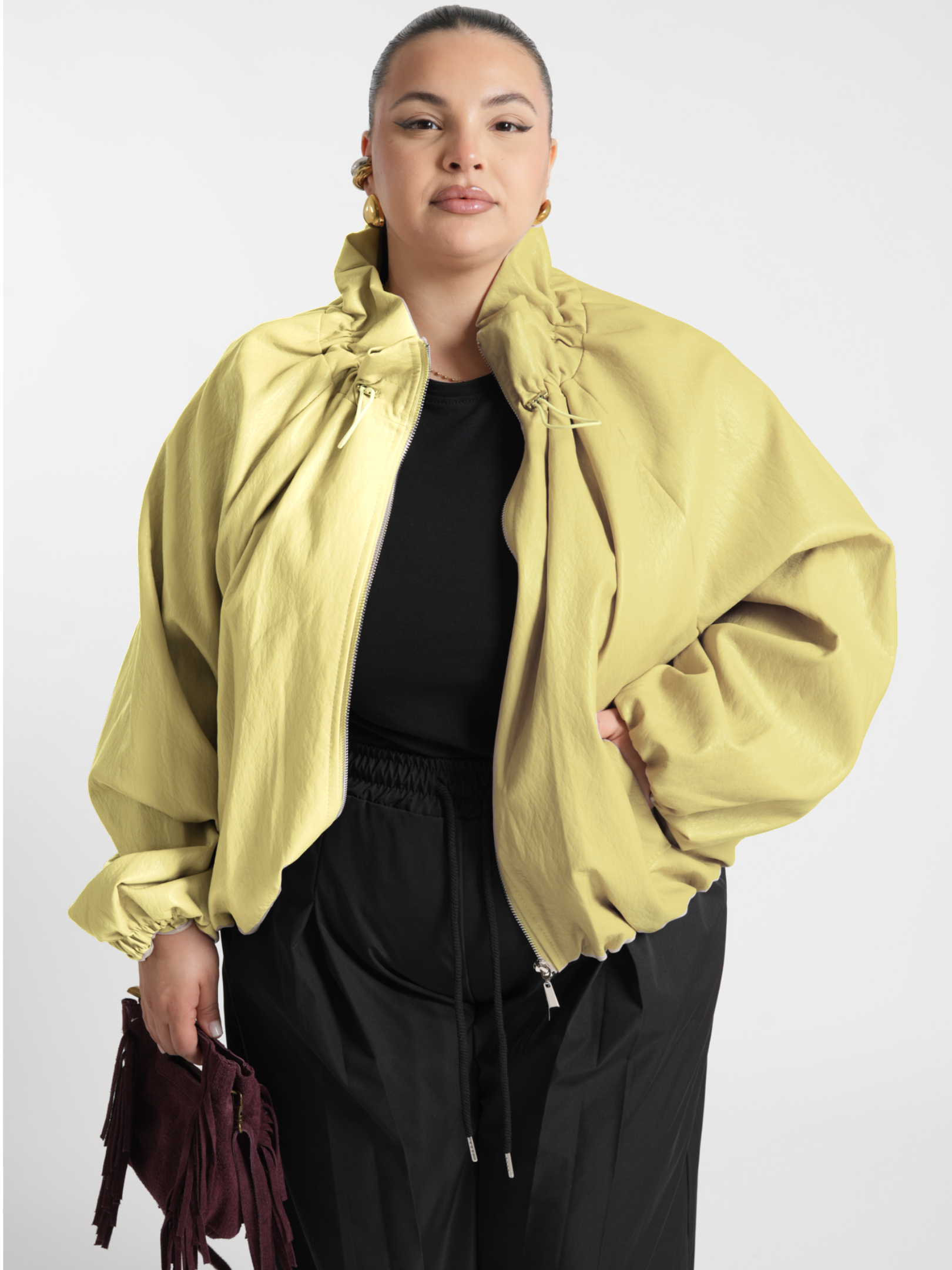 Chiodo Brasile In Ecopelle Giallo