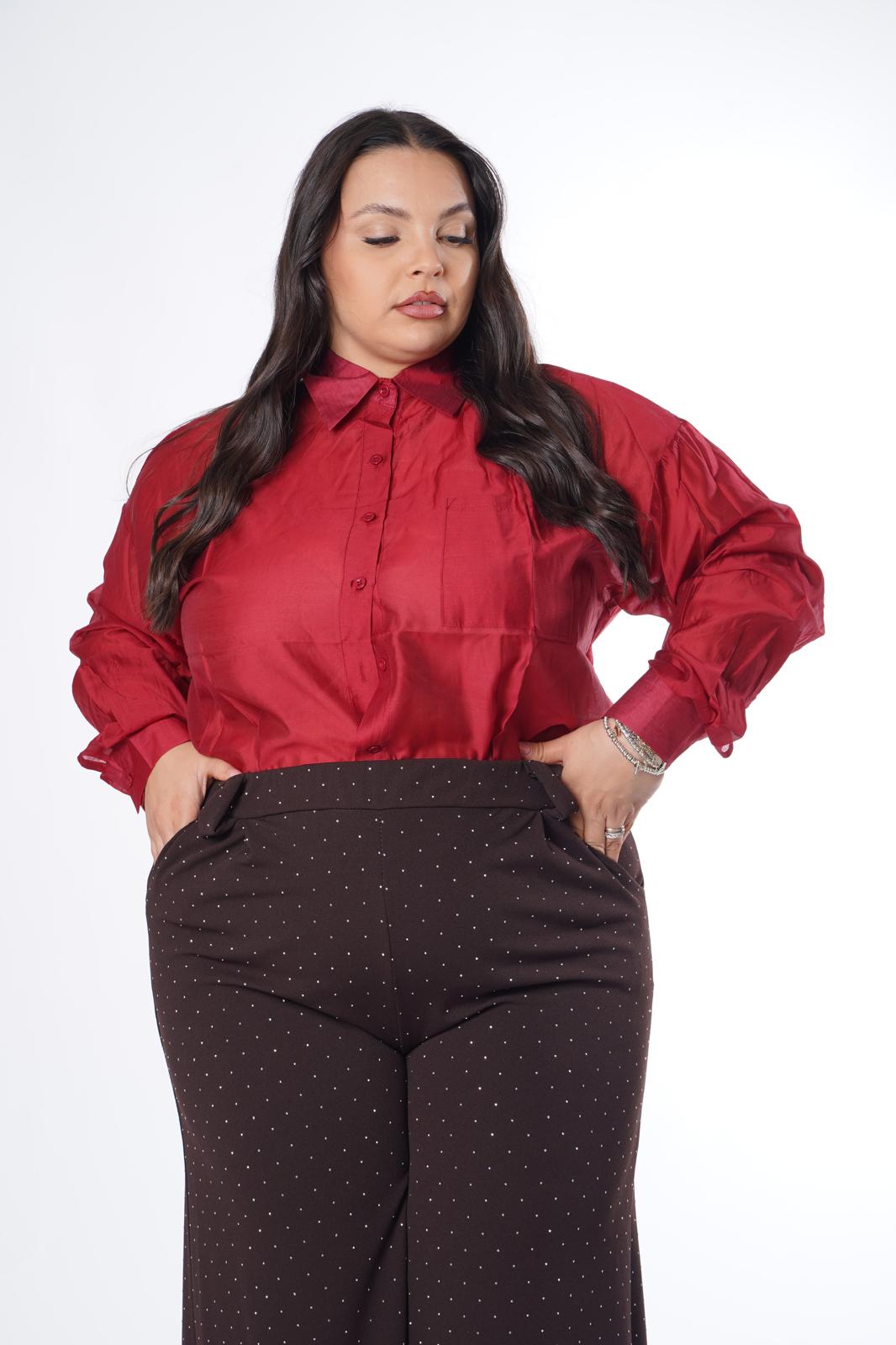 Camicia Simply Semitrasparente Rosalin Bordeaux