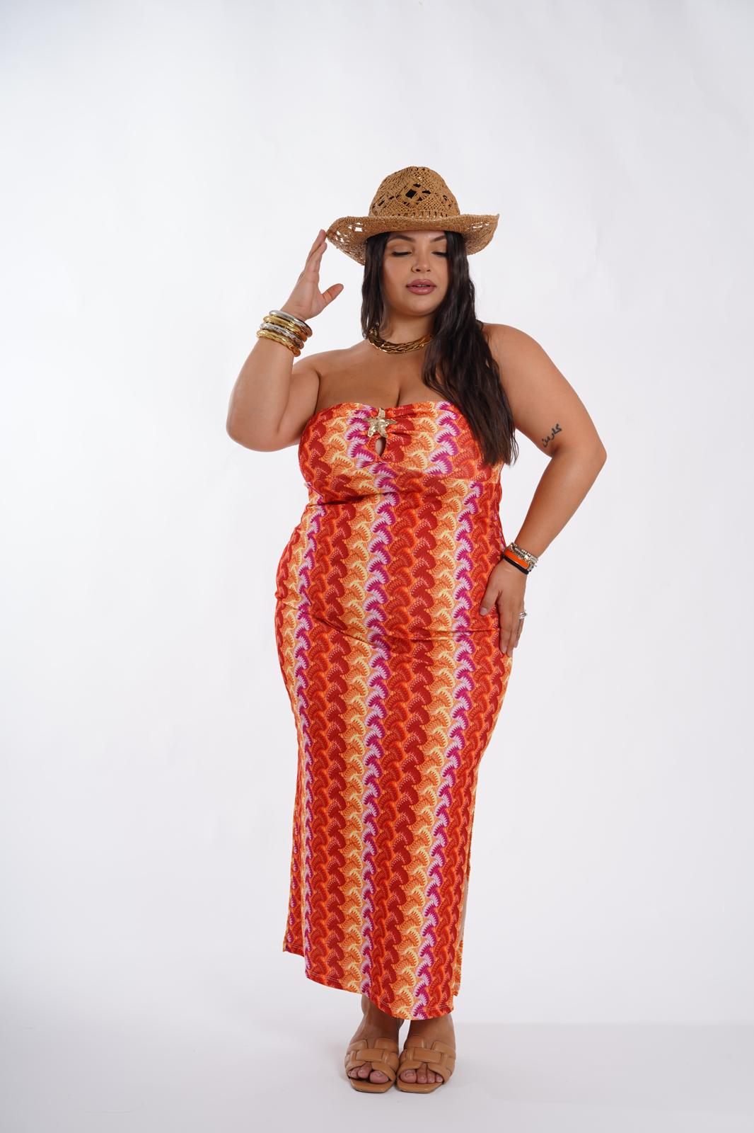 Dress a fascia Stella arancione