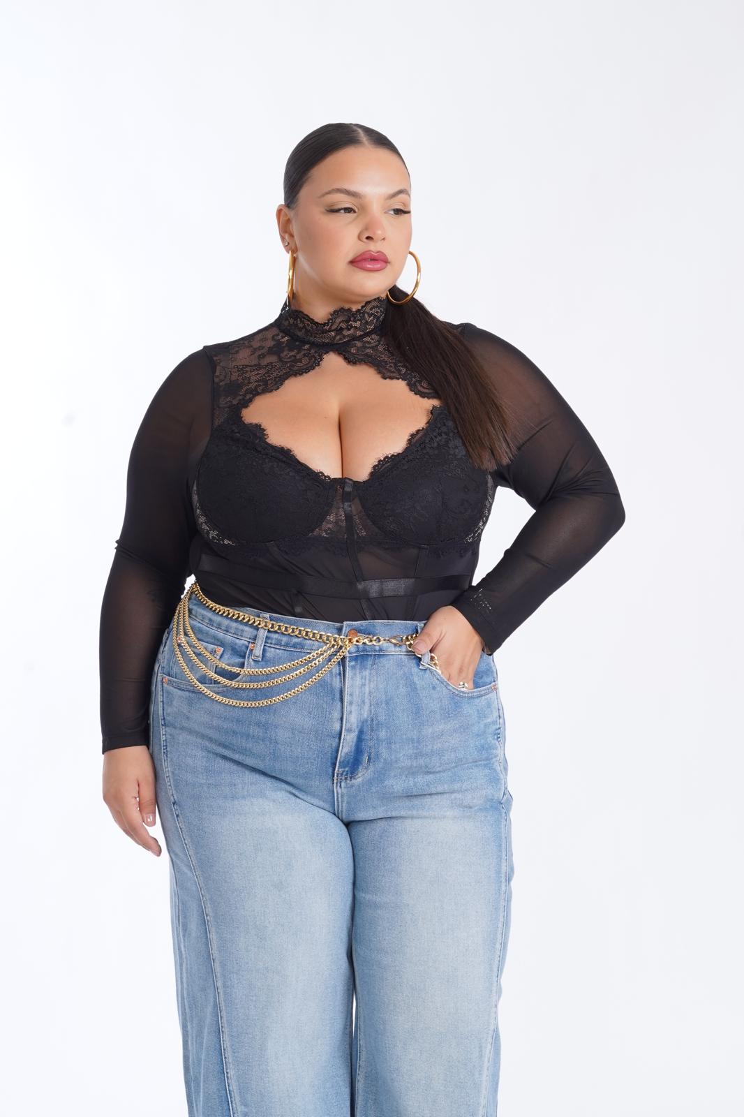 Body Heart in pizzo 003 nero