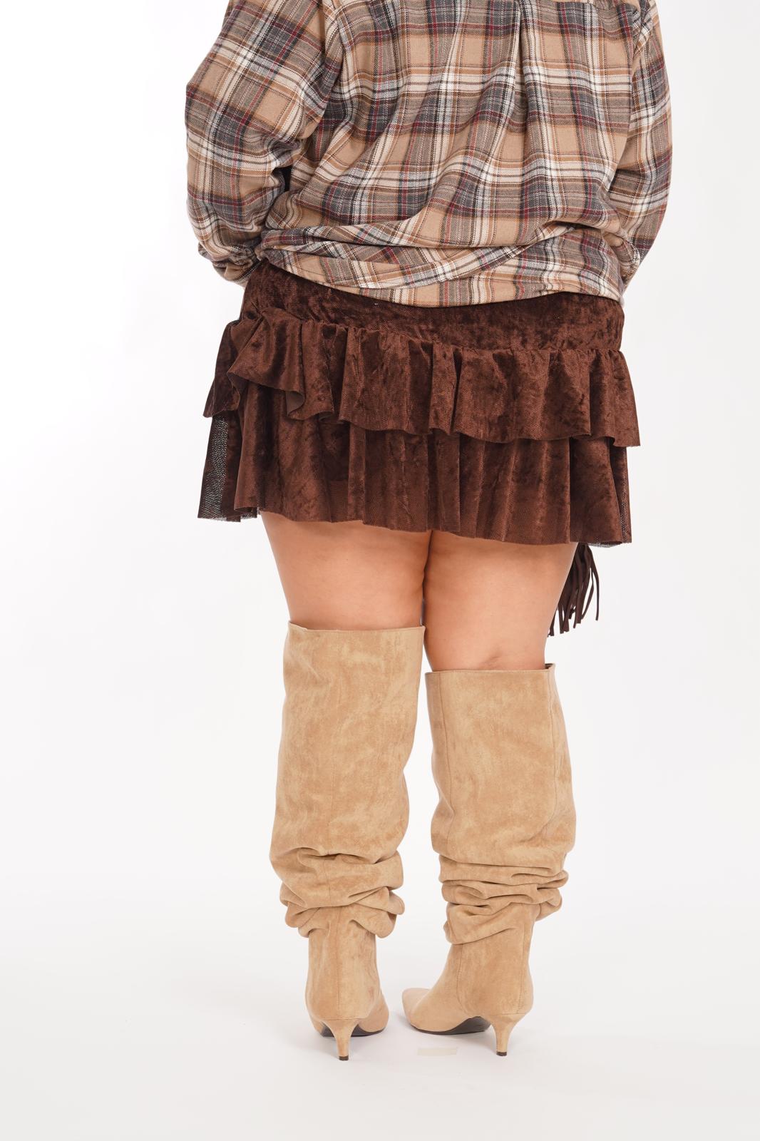 Culotte con balze Brigitte marrone