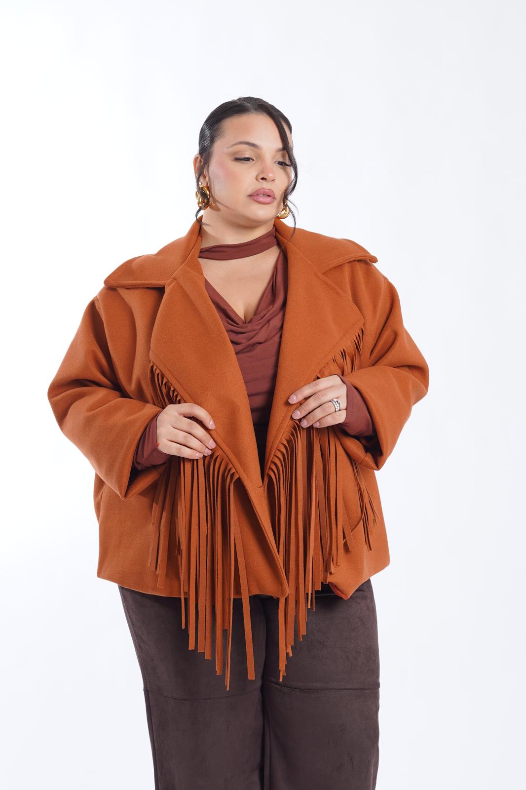 Cappotto Frange ruggine