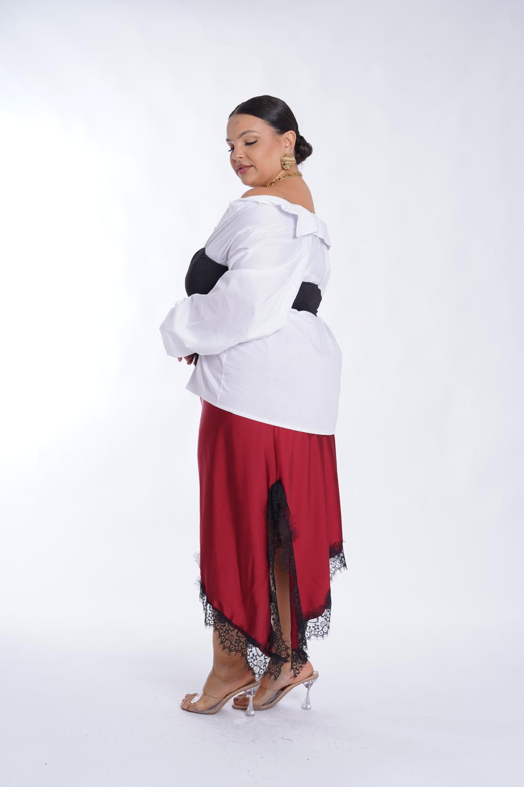 Gonna asimmetrica Crazy bordeaux