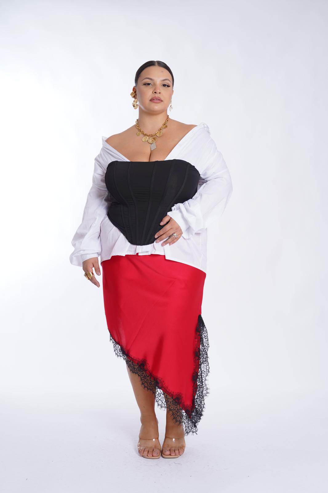 Gonna asimmetrica Crazy rosso