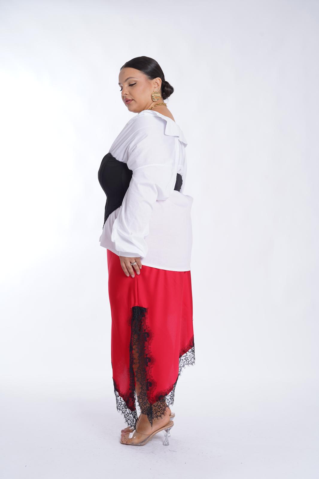 Gonna asimmetrica Crazy rosso