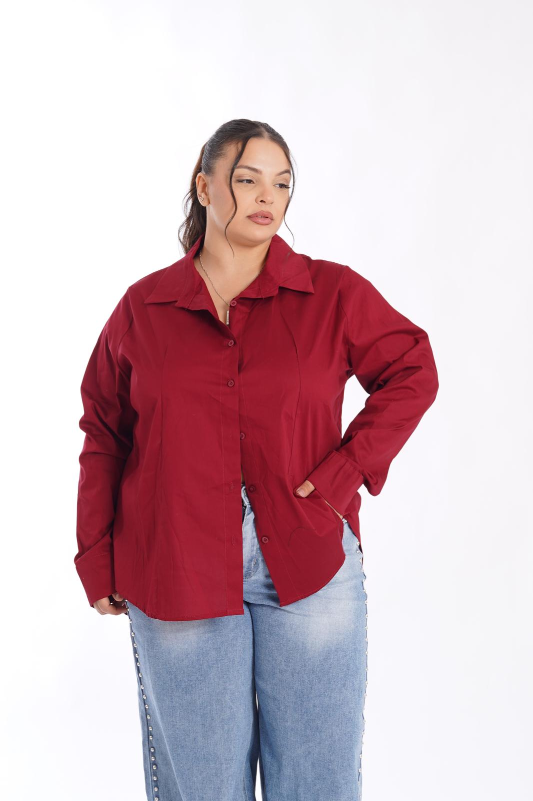 Camicia Basic Winnie bordeaux