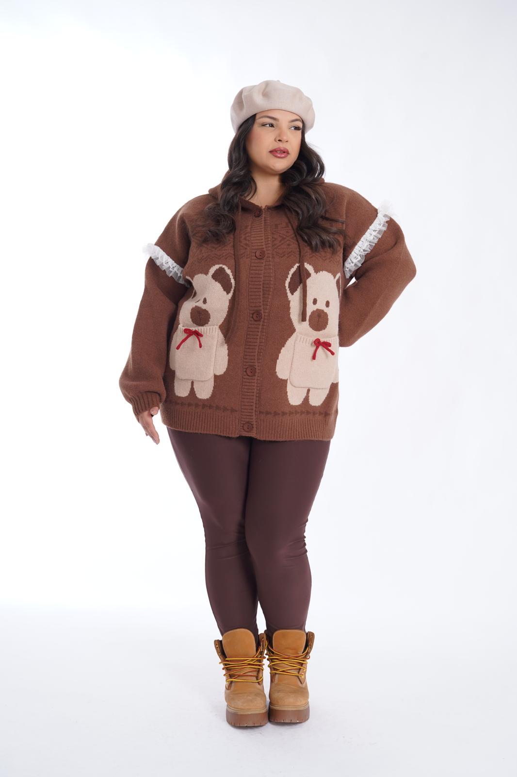 Leggings vita alta marrone