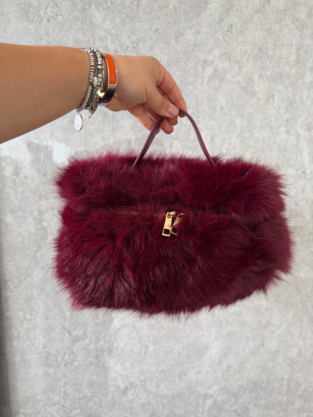 Borsa Fluffy bordeaux