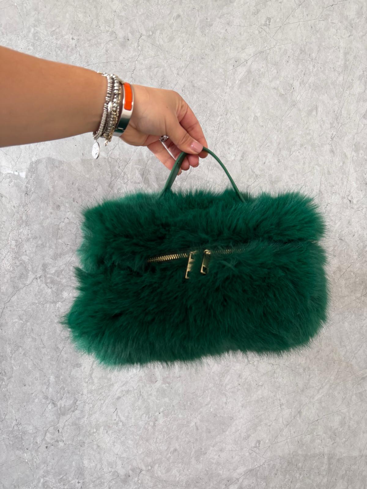 Borsa Fluffy verde