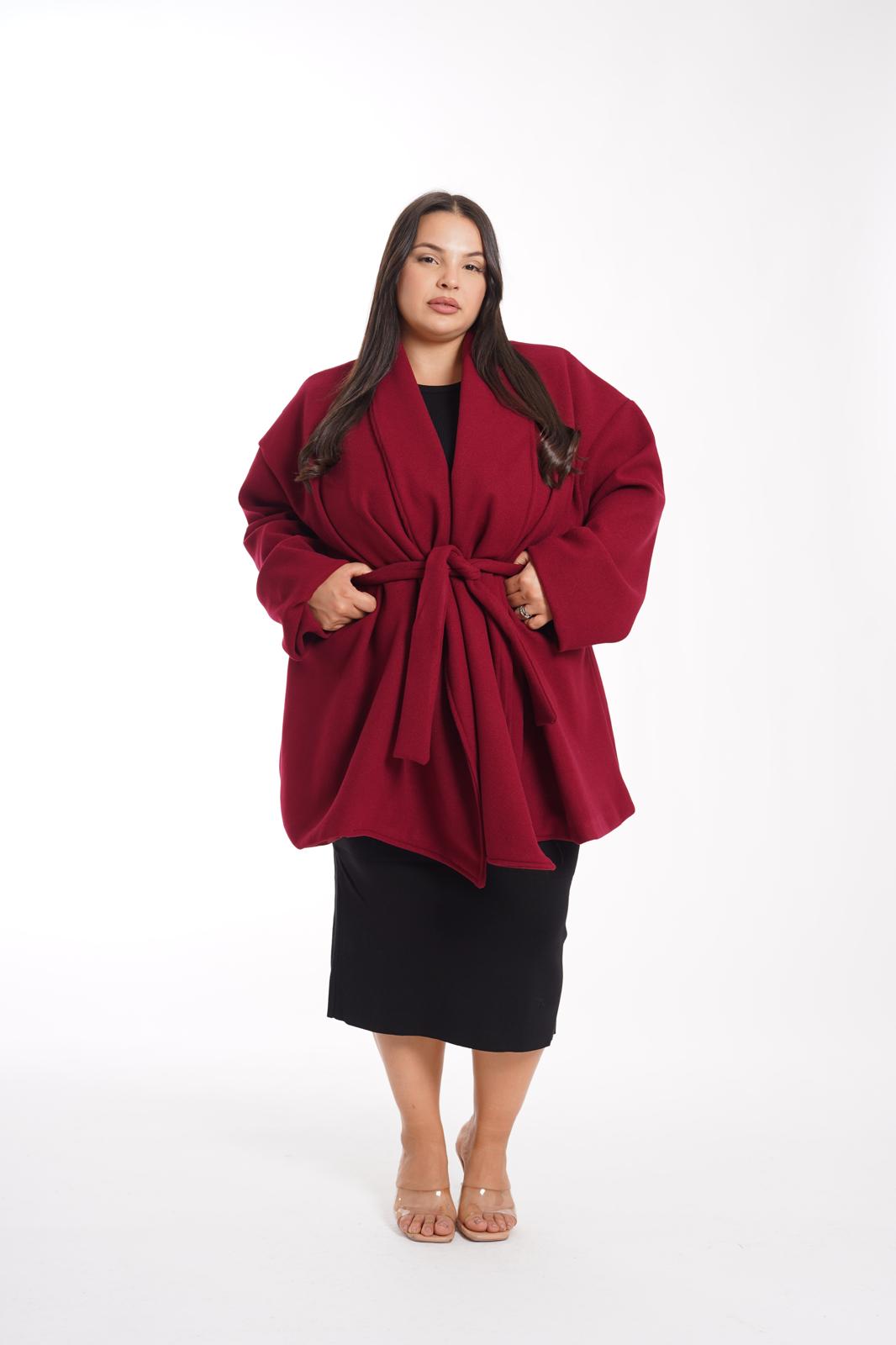 Cappotto Kimono Neve bordeaux