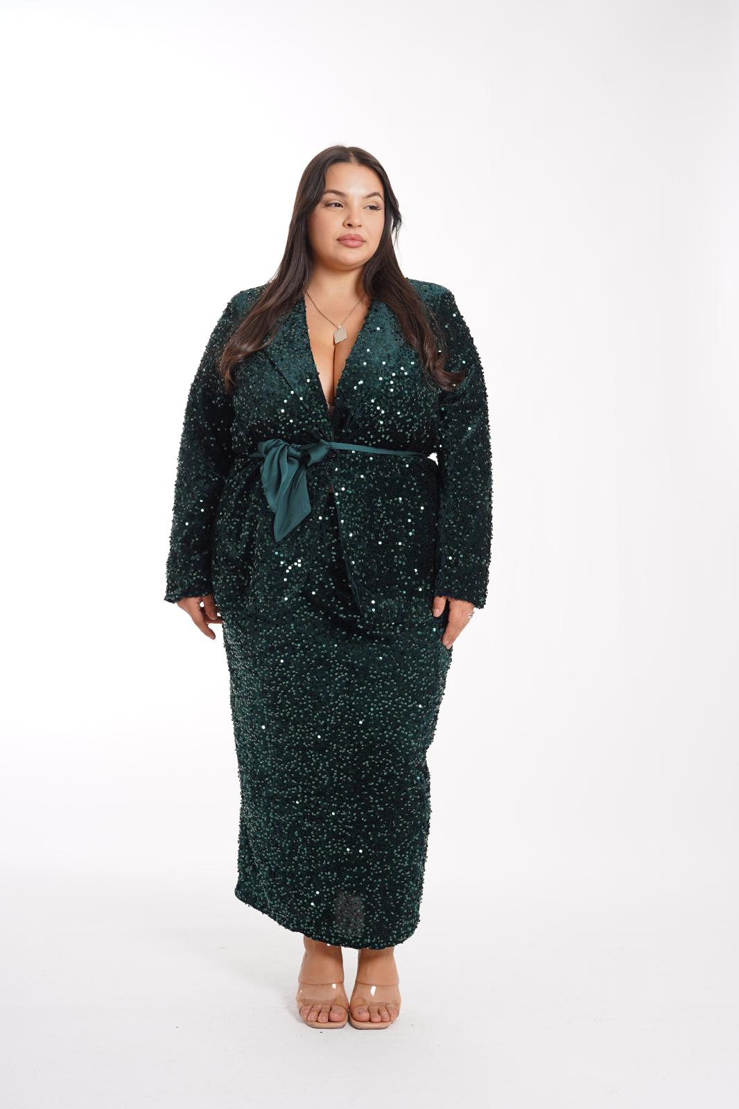 Gonna Paillettes Party verde