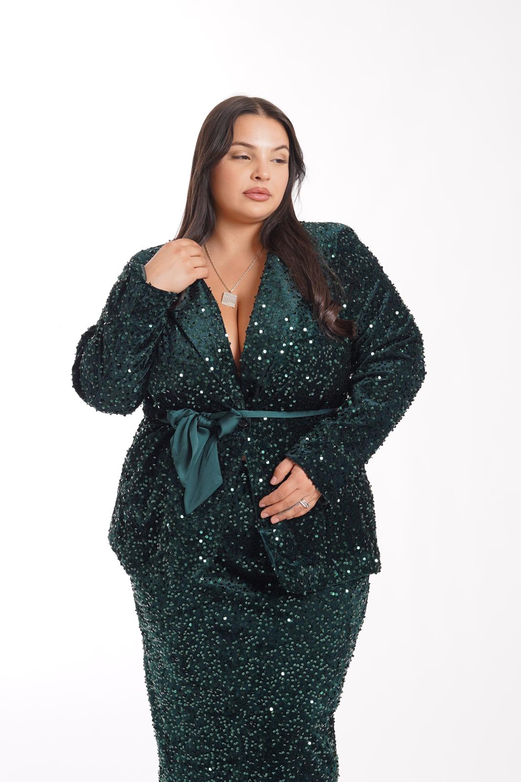Giacca Party Paillettes verde
