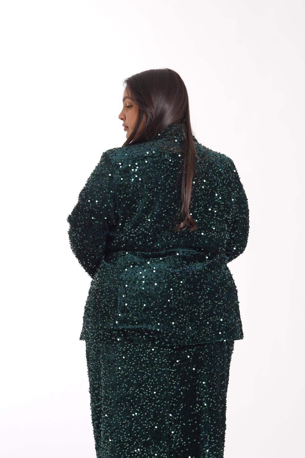 Giacca Party Paillettes verde