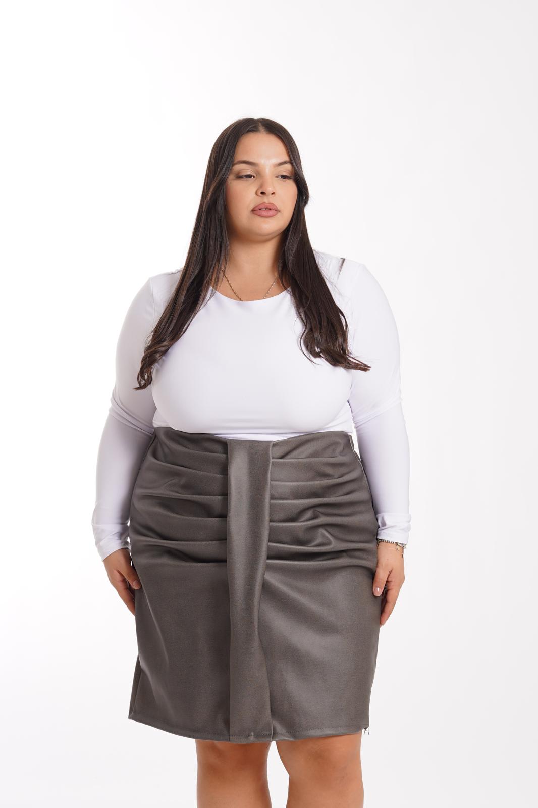 Gonna In Ecopelle Butterfly grigia