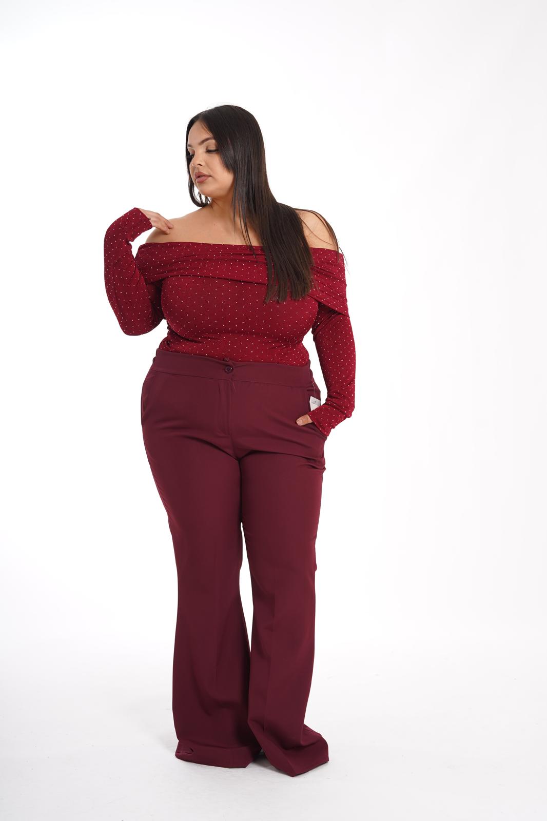 Pantalone a zampa classico vinaccio