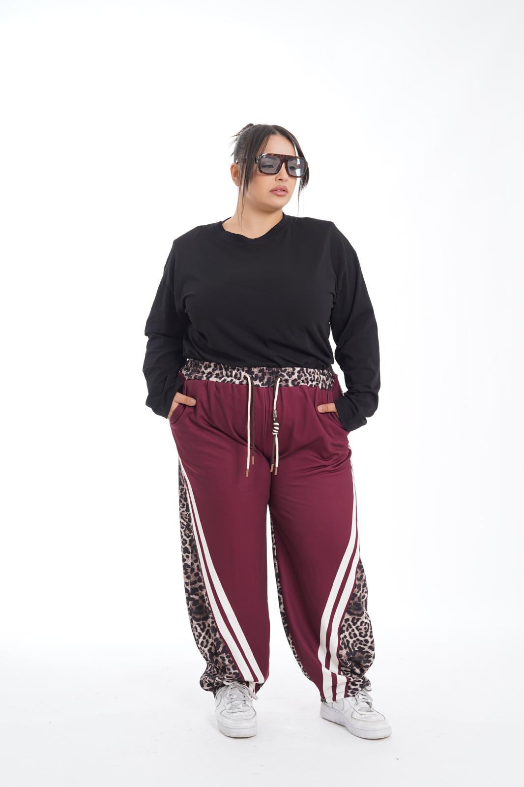 Pantalone Styling Leopardato bordeaux