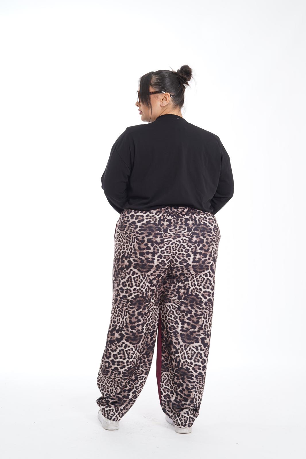 Pantalone Styling Leopardato bordeaux