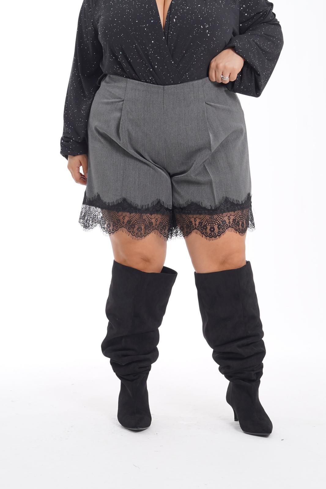 Shorts Chie in pizzo grigio