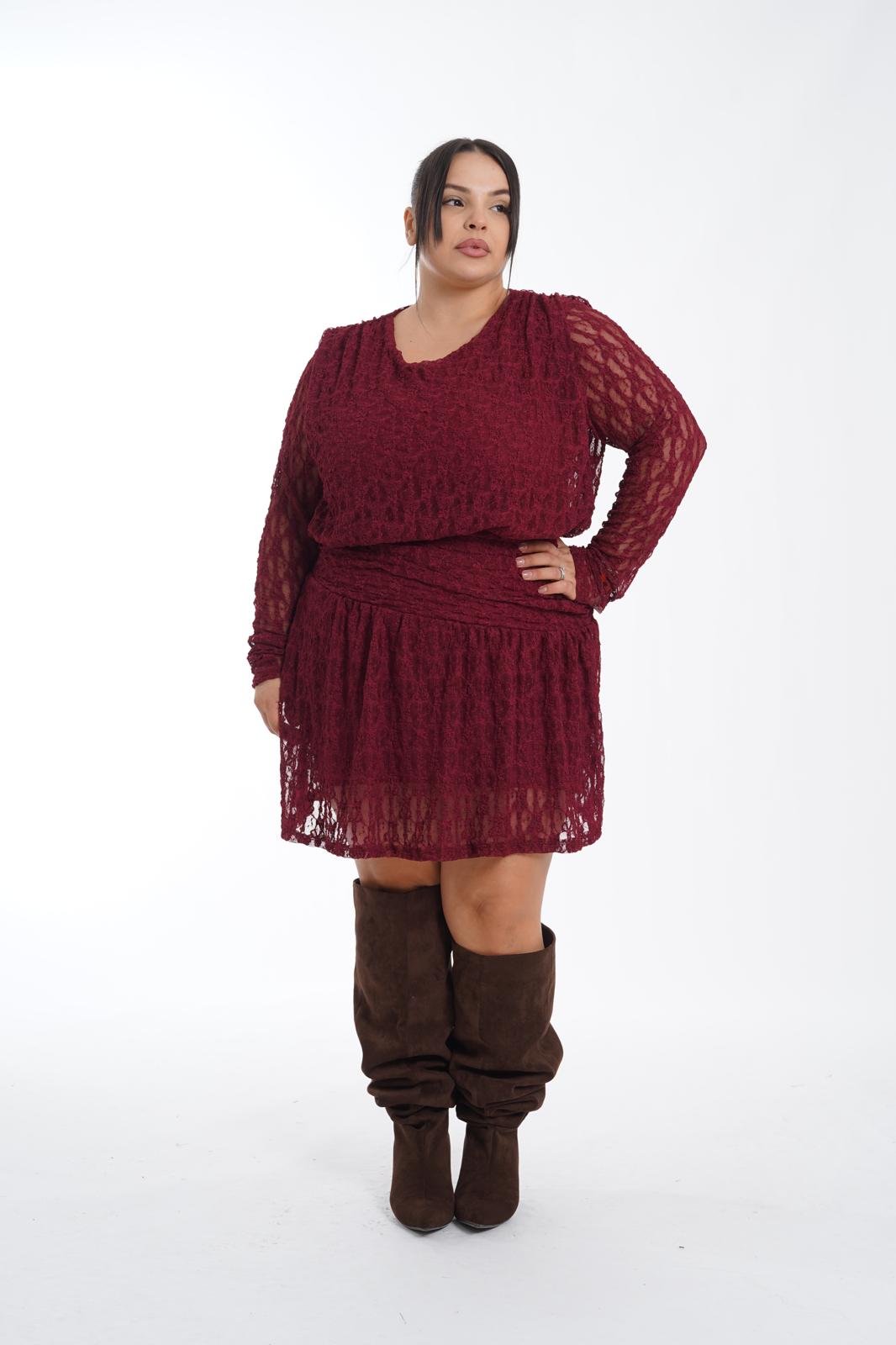 Dress Federica in pizzo bordeaux