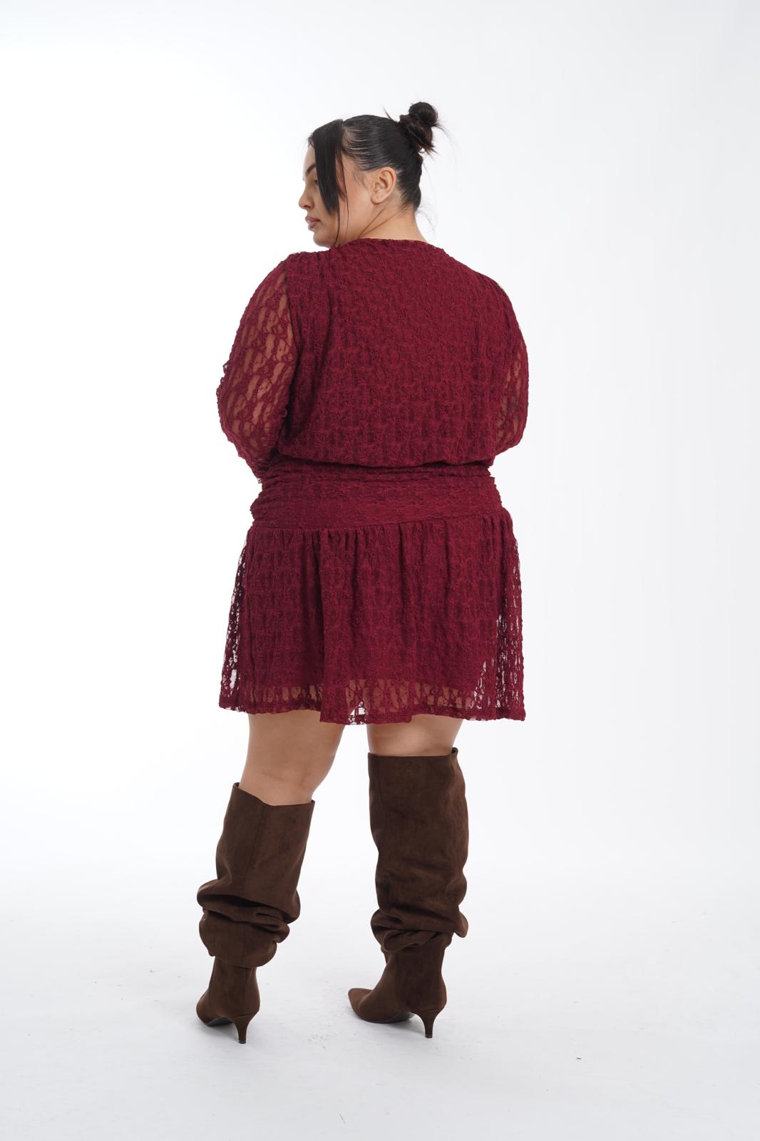 Dress Federica in pizzo bordeaux