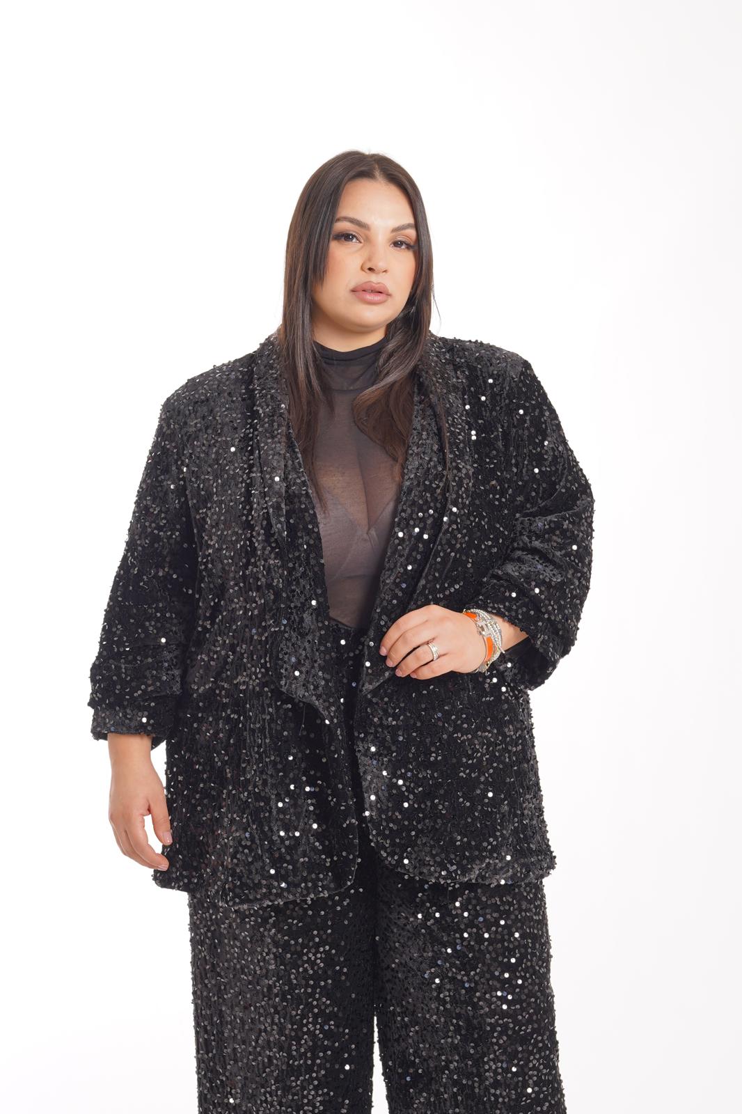 Giacca Paillettes Club nero