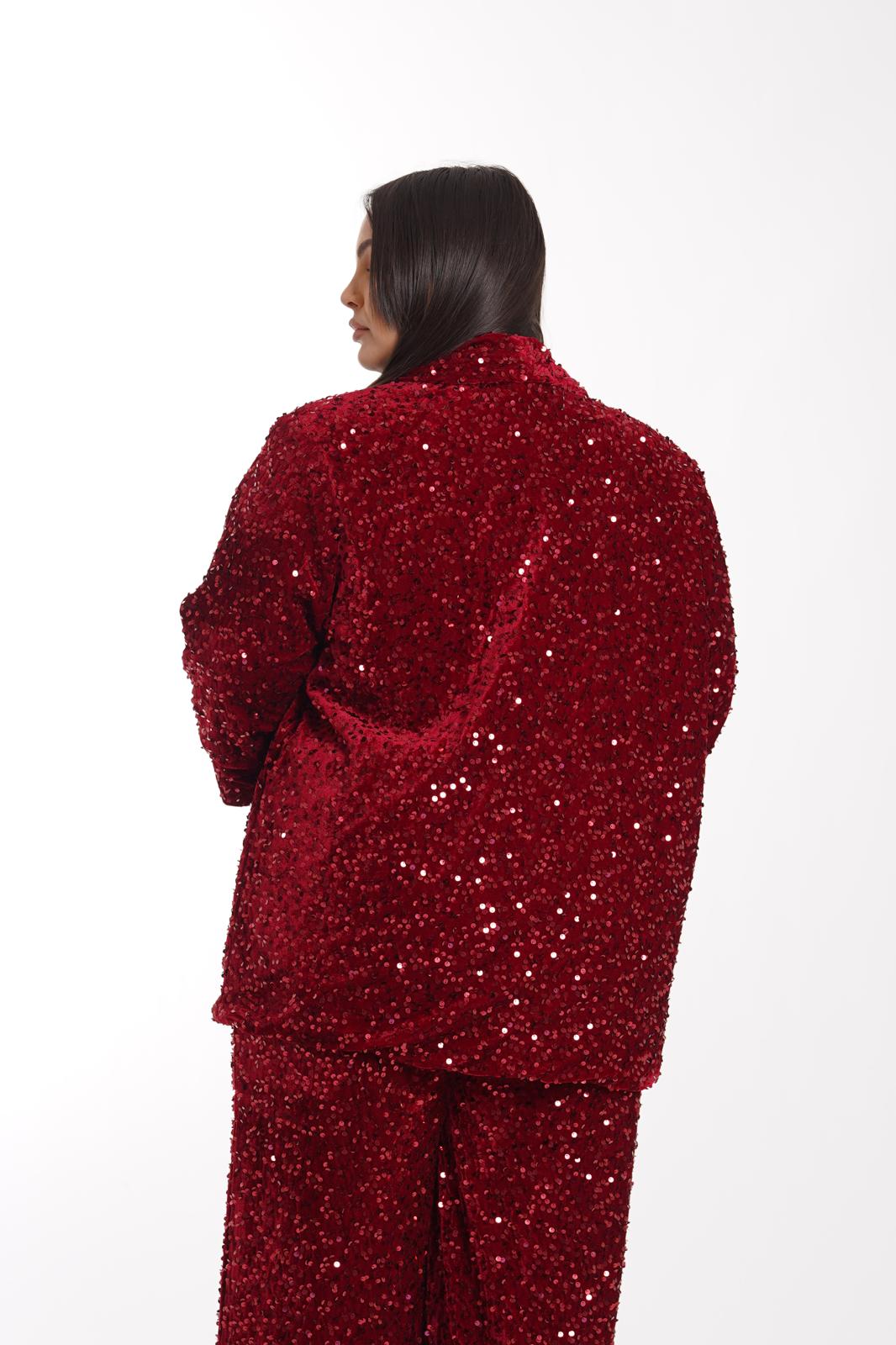 Giacca Paillettes Club bordeaux