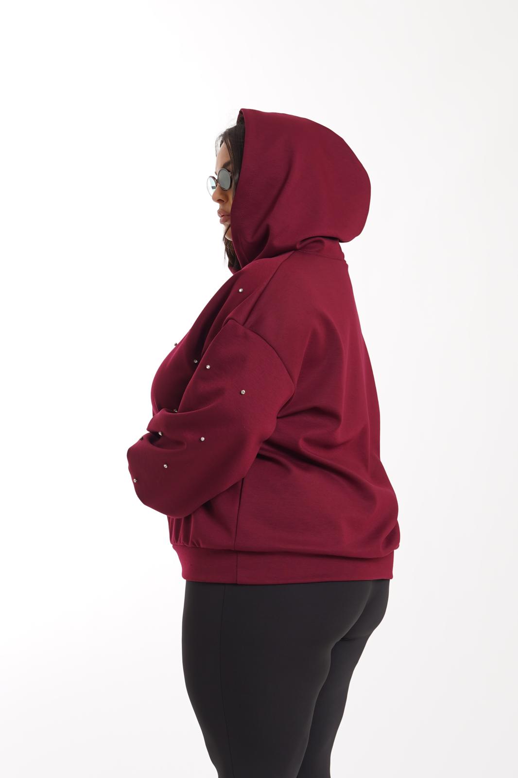 Felpa Brillantinata bordeaux