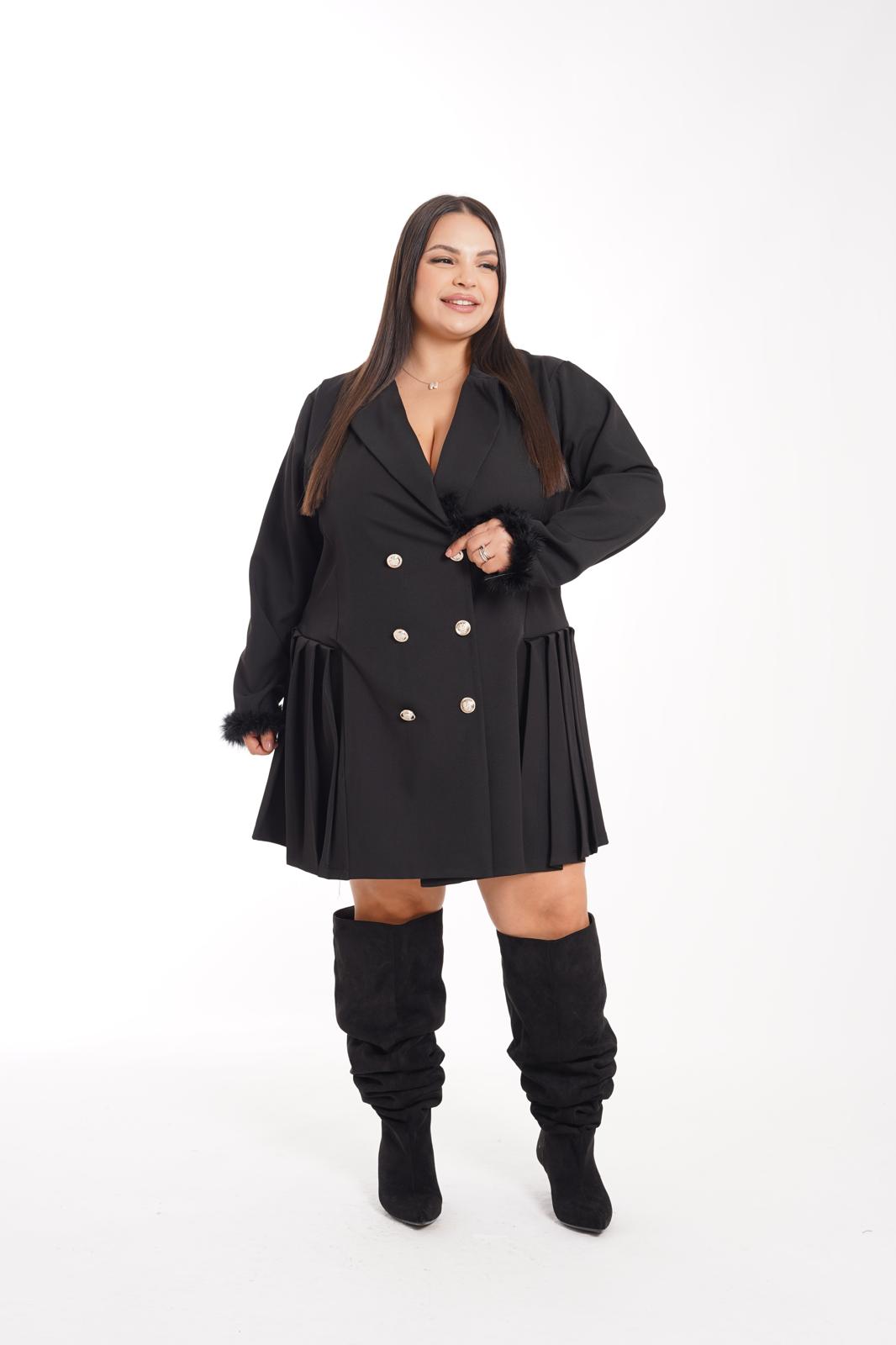 Dress Piuma Gold nero