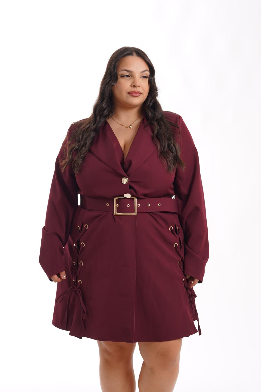 Dress Antonia con stringhe bordeaux