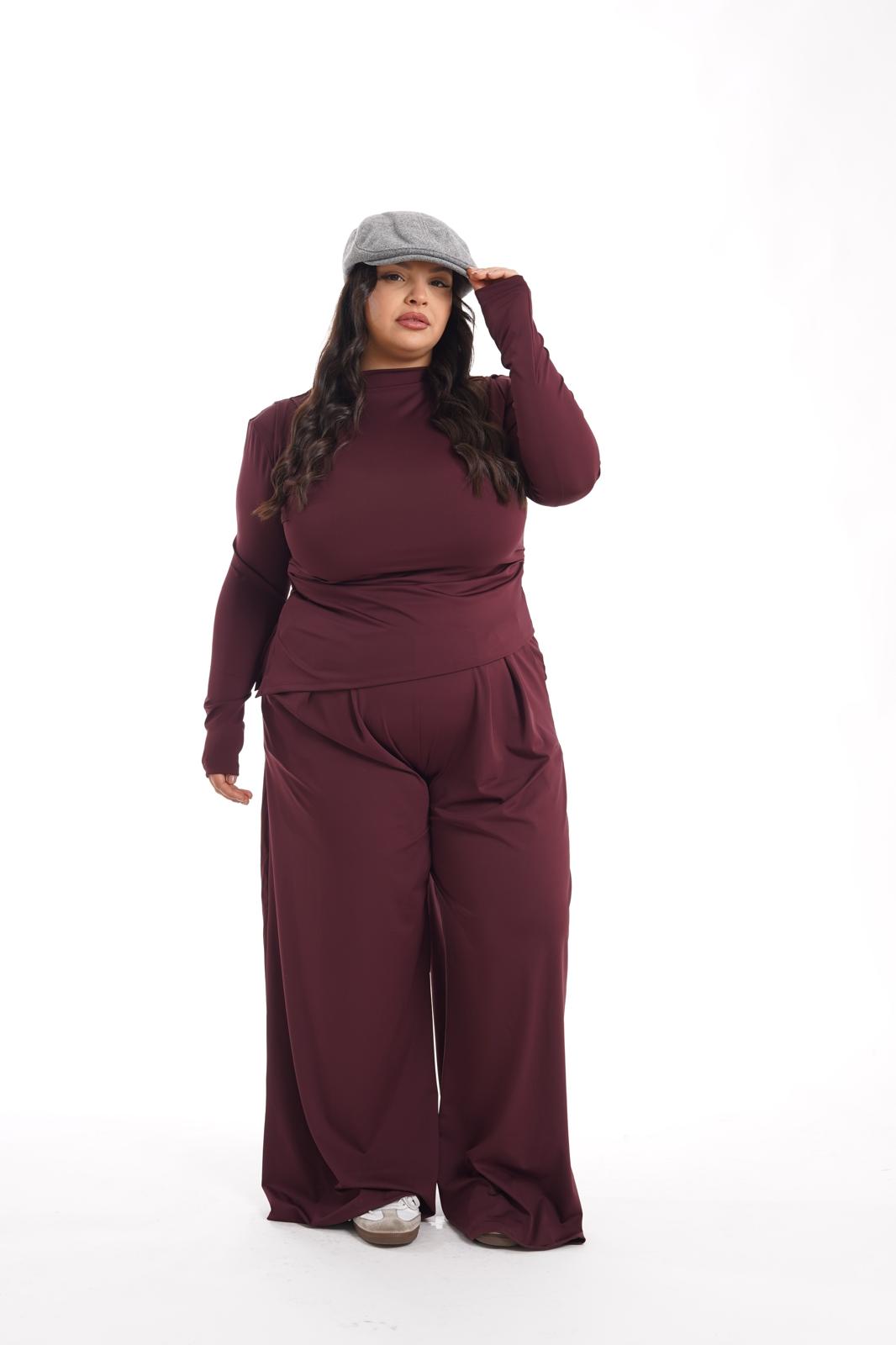 Coordinato Naomi in lycra 18 vinaccio