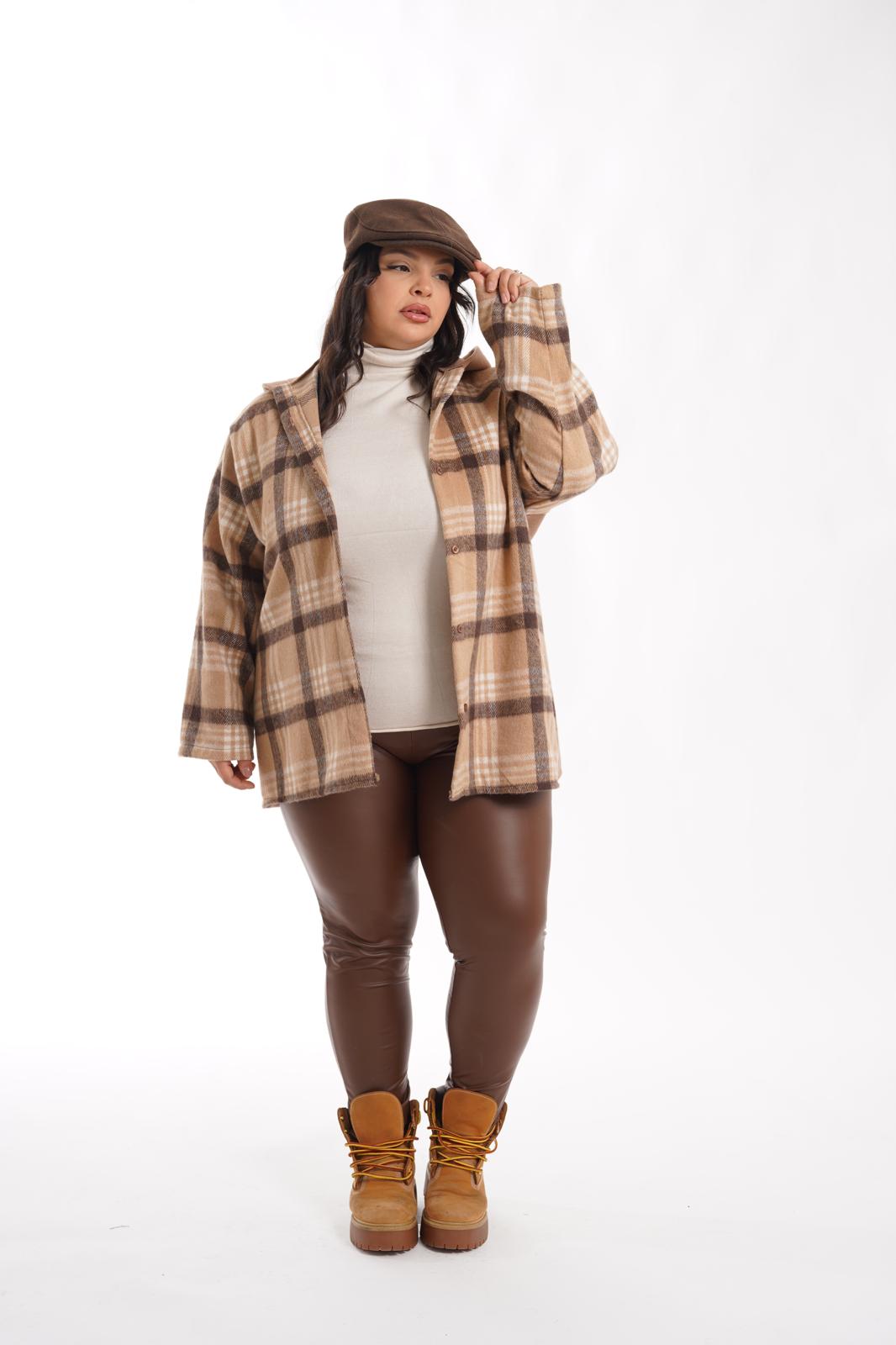 Camicia a quadri Sissy beige