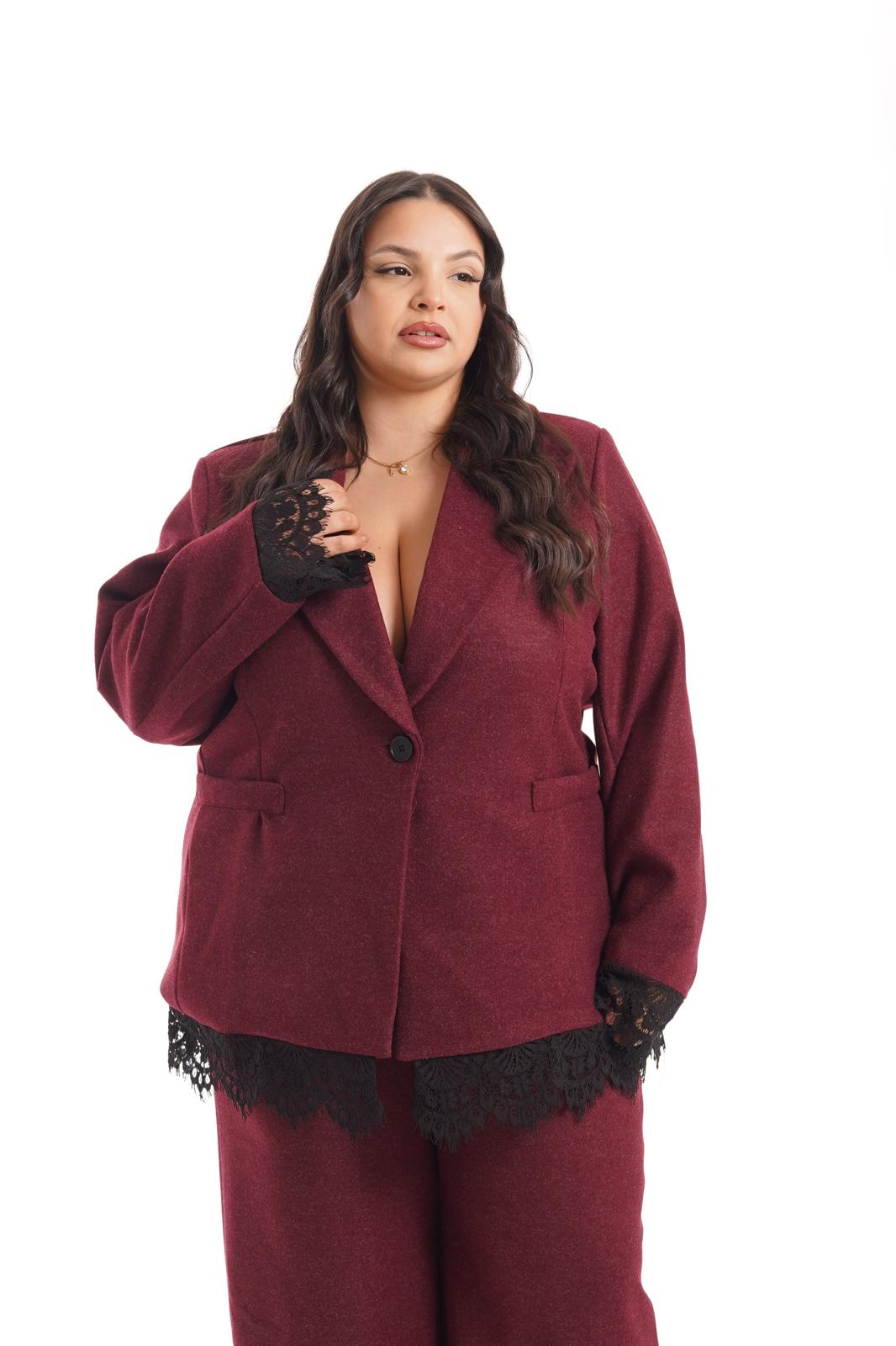 Giacca merlettata Said bordeaux