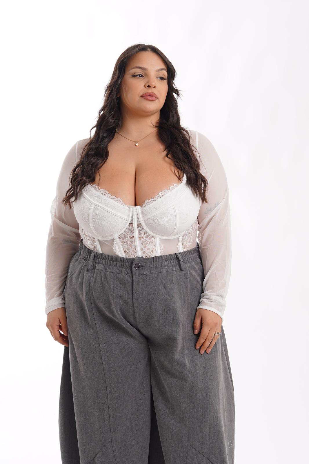 Body Semitrasparente Andrea 60 bianco