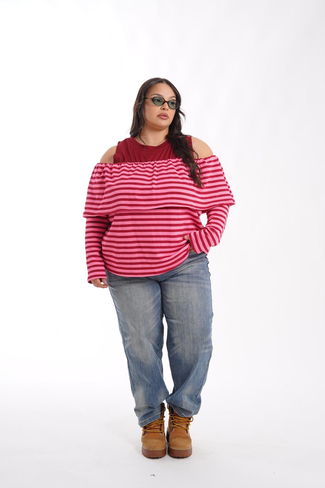 maglia Swamy a righe fucsia