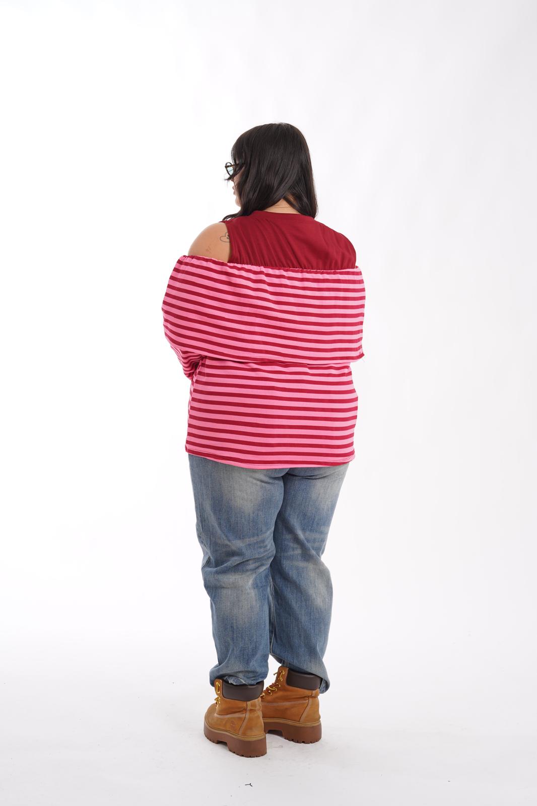 maglia Swamy a righe fucsia